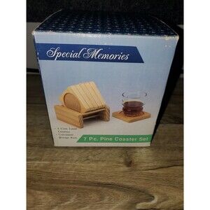 Special Memories 7 Pc. Pine Coaster Set